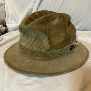 McGregor Sportswear Corduroy Men's Hat Sportsman Fedora Beige Tan Sz M 7 - 7 1/8